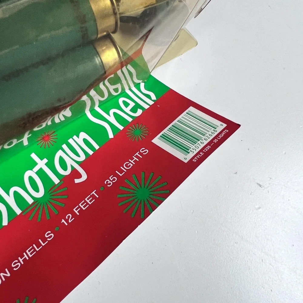Keystone Jingle Bells Shotgun Shell Christmas Lights 12ft 35ct Red Green 1235